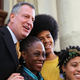 Bill de Blasio, Chirlane McCray, son Dante de Blasio and daughter Chiara de Blasio after voting at a public library branch on Election Day, Nov. 5, 2013, in the Brooklyn borough of New York City
Spencer Platt/Getty Images